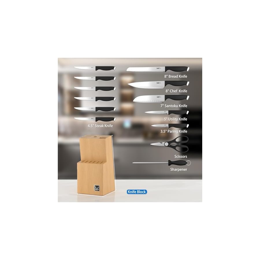 Petalirs-Knife-Set-14-Pieces-Kitchen-Knife-Set-with-Wooden-Block-Dishwasher-Safe-German-Stainless-Steel-Knife-Block-Set Petalirs Knife Set, 14 Pieces Kitchen Knife Set with Wooden Block, Dishwasher Safe, German Stainless Steel Knife Block Set