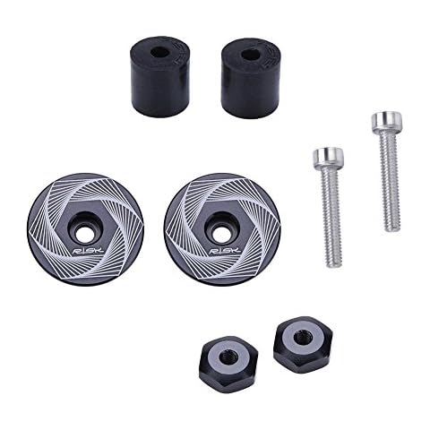 Tapón de Extremo de Mango de Bicicleta Dilwe de Aluminio con Mango de Goma (2 Piezas, Hexágono) Cover