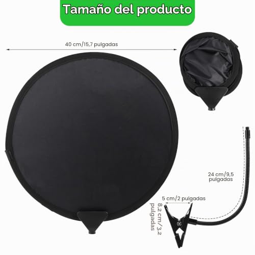 Parasol para portátil en sillas de playa y cochecitos TOYMIS negro de 40cm 2