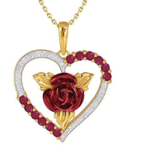 Collier pendentif coeur rose en bijoux luxueux pour femme et homme