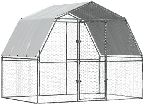 VidaXL Hühnerstall 110x201cm - Mit Auslauf Und Dach Aus Verzinktem Stahl