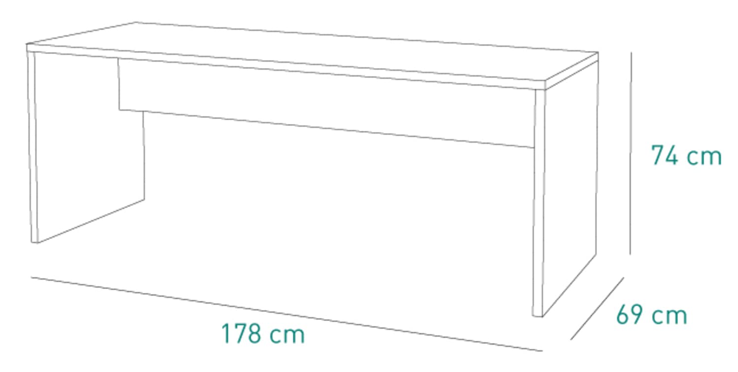 Composad Scrivania Larga e Moderna Legno Ufficio, Rovere Tartufo, L 178 h 75 p 69