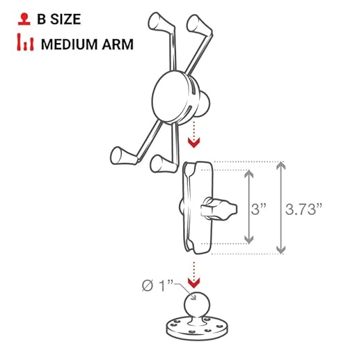 image for RAM MOUNTS X-Grip Large Phone Mount with Drill-Down Base RAM-B-138-UN1