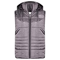 A2Z 4 Kids Girls Boys Sleeveless Hooded Padded Quilted Lined - Gilet Quilted 506 Steel Grey 13.