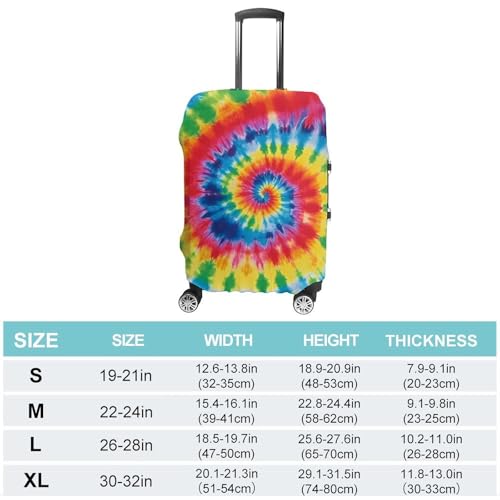 Tie Dye Rainbow Luggage Cover, Washable Elastic Suitcase Cover Protector Fit 18-32 Inch Luggage2
