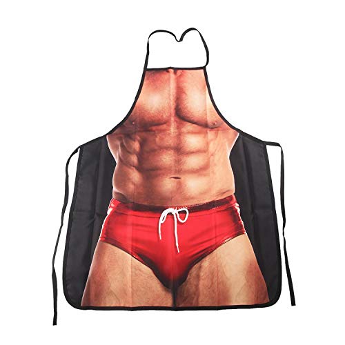 HINATAA Sexy Delantal de Cocina,Divertido Delantal Cocina para Barbacoa Regalo Divertido paraNovio,Marido,Novia et Esposa (Sexy Hombre) Cover