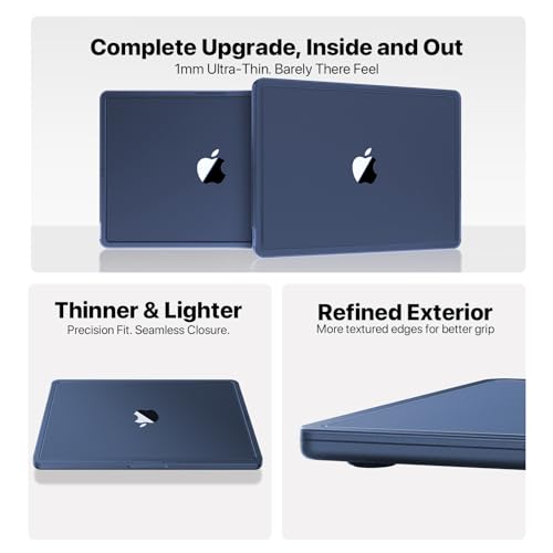 Image of Soonjet CrackGuard for MacBook Air 15 inch Case M5 M4 M3 M2 2026-2023 Cover | Anti Crack, Midnight Blue, Clear Matte, Fingerprint & Scratch Resistant, Protective Laptop Hard Shell, Ultra Thin, Durable