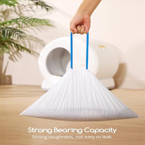 75 Stück Katzenklo Beutel, Biologisch Abbaubreie Mülltüten für Katzentoiletten,Mülltüten mit Tragegriff Selbstreinigende Katzentoilette Müllbeutel Katzentoilettenbeutel mit Zugbänder