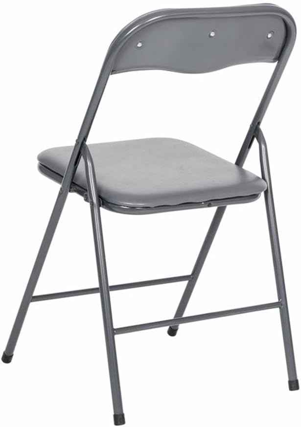 Pemberly Row 5 Piece Folding Card Table & Chair Set, 33.5 in Square Vinyl Padded Tabletop, Gray Powder Coated Metal Legs, Foam Cushioned Seat, Portable Indoor/Outdoor Use, Compact Game or Dining Table