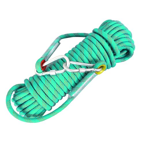 SOUUXIU Cuerda de Escalada de 10 mm para Adultos con Doble Gancho Duradera para Escalada en Roca, Escalada de árboles, Gimnasio y Aventuras al Aire Libre