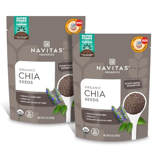 Image of Navitas Organics Chia Seeds, 16 oz. (2-Pack) 76 Servings - Organic, Non-GMO, Gluten-Free