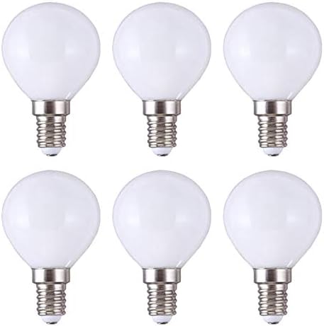 G45 LED Bulb 5W Globe Vanity Light Bulb E14 Candelabra Base 50W Equivalent Warm White 3000K LED Round Light Bulb 500LM for Makeup Mirror Bathroom Home Lighting, 6 Pack