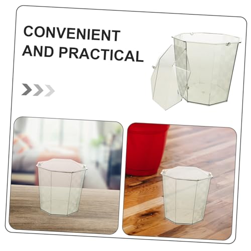 Mini caneca de basura rectangular con tapa para escritorio miniatura 7