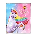 Herding Unicorn Academy Soft-Fleecedecke, 130 x 160 cm, 100% Polyester, Mehrfarbig