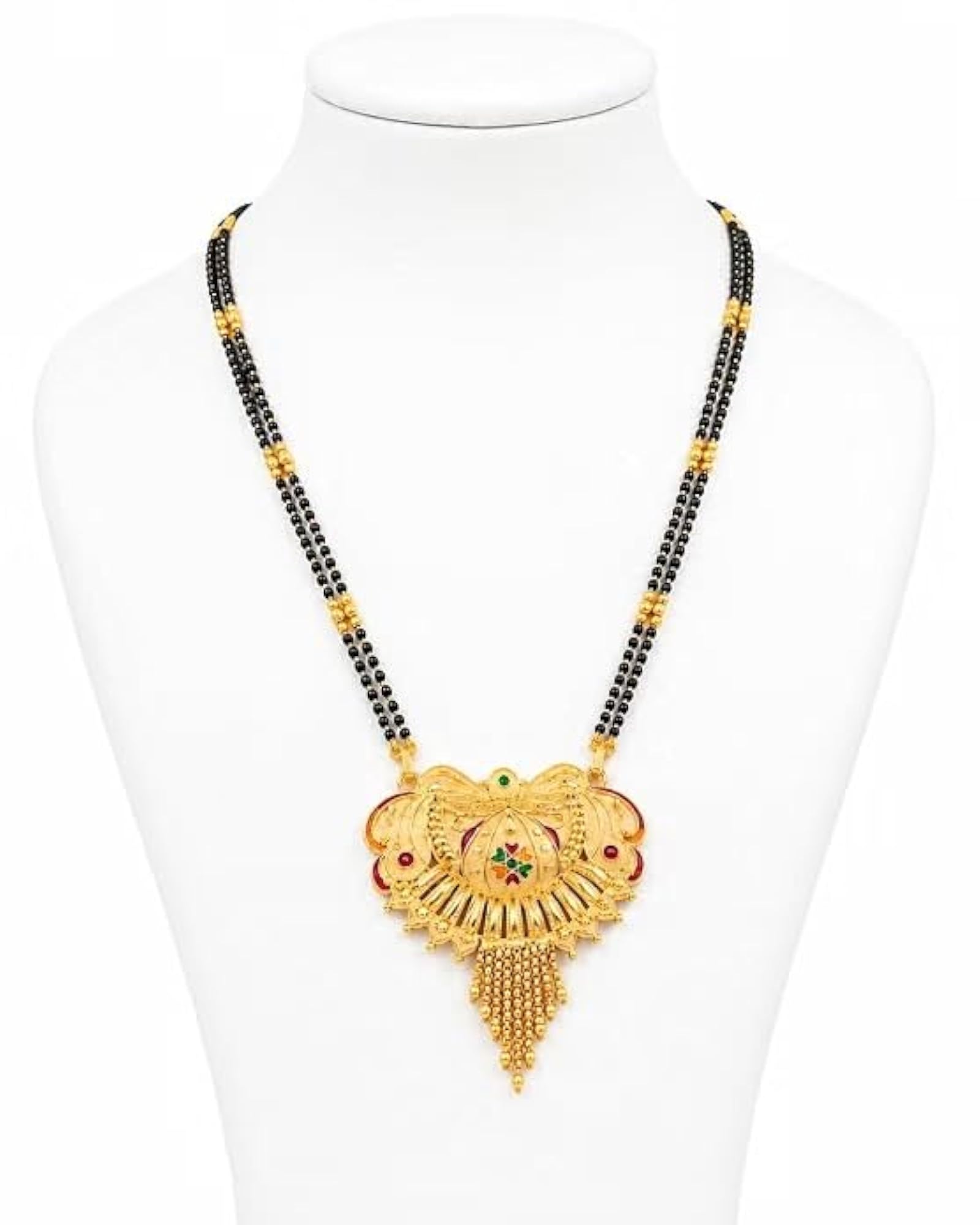 Women's 26 Inch Plated Mangalsutra with Double Bead Pendant, Traditional