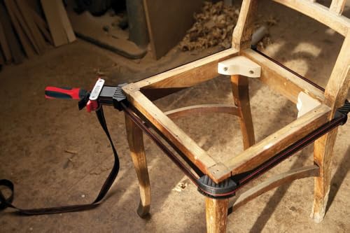 BESSEY Bandspanner BAN400, Rechtwinklige Werkstücke mit 4 Kunststoffecken spannen, Gleichmäßiger Druck auf alle 4 Ecken, Gewicht 0,54 Kg