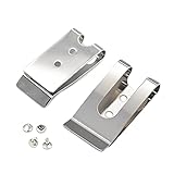 Bluemoona Lot de 4 boucles en métal, 54 x 25 mm, fermoir à clip de ceinture, crochet à ressort double trous, nickel, 54mm x 25mm