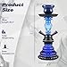 SERdeerCH Hookah 2 Hose Complete Set Silicone Tube Ceramic Bowl Hookah Smoking Glass Shisha with Heat Management System（Blue）