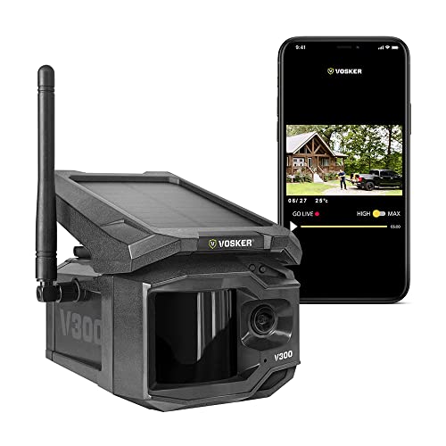 VOSKER V300 | Solar-Powered Wireless Live Streaming Outdoor Security Camera | Cellular LTE Network Enabled | No Wi-Fi Needed | Receive Live Streaming Security Video Virtually Anywhere