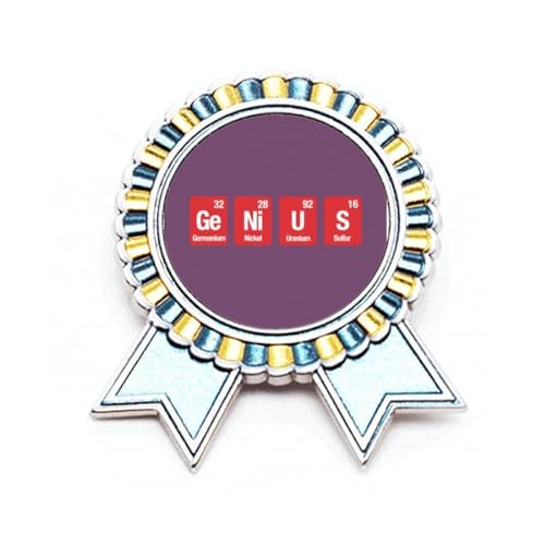Broche Ge Ni U S en métal de taille M en forme d'élément scientifique