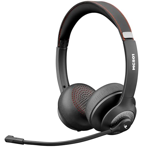 Bluestork - MC 501 - Casque Bluetooth sans Fil - Casque avec Micro Flexible - sans Fil Bluetooth, Longue Autonomie, idéal pour Le Travail - PC/Tablettes/Smartphone