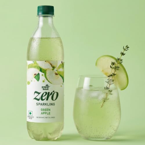 Image of Paper Boat Green Apple Sparkling Water, 600ml | Carbonated Water | Zero Sugar, Zero Calories I Sugar Free