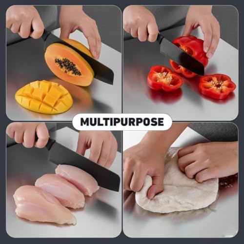 Image of Stainless Steel Countertop Chopping Board (41 x 31 cm) Rust-Proof Cutting Board for Vegetables, Fish, Fruits & Meat Chop| Hygienic, Non-Slip, Food-Grade Board