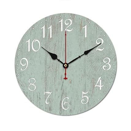 Seafoam Green Silent Wall Clock Decorative for Bathroom, House, Farmhouse, Housewarming Gift, Wall