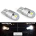 Lotto di 2 ampolle Veilleuses LED Effet Xenon Wedge T10 remplacer w5w w10w w16w avec un Culot T10 per Feux de Gabarit, Feux de Plaques d'immatriculation et éclairage cabine 12V / 24V 6000k blance pur