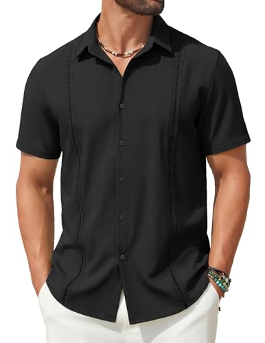 Chemise cubaine à manches courtes respirante et décontractée pour l'été