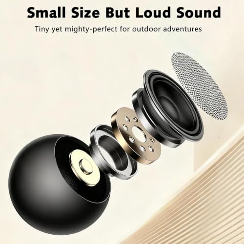 Image of JBL Compatible Ultra Mini Wireless Bluetooth Speaker with Heavy Metal Electroplating | Round Mini Speaker, Power Button Controlled, Long Battery Backup & Quick Charge