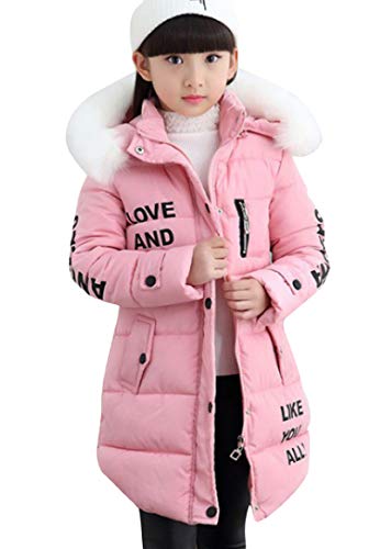 Manteau long enfant fille doudoune d'hiver épais chaud blouson à capuche