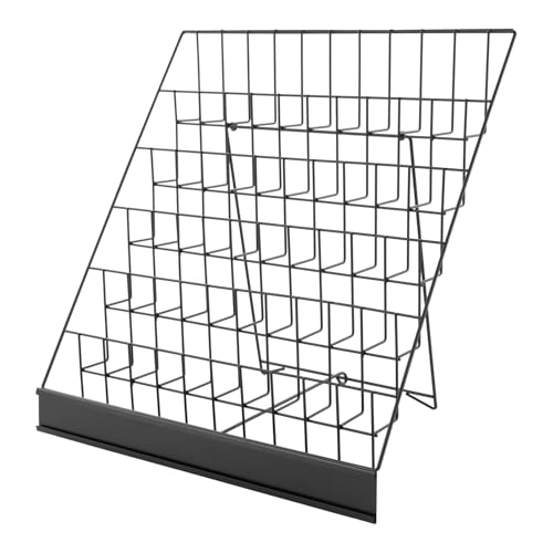 Mocuceom 6 Tier Wire Countertop Rack, Metal Book Display Stand, 18 x 11 x 17.5inch Tabletop Magazine Display Racks for Book, Brochure, Literature Greeting Card, Black