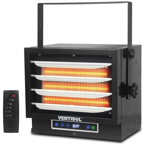 Electric Garage Heater,7500W Digital Fan-Forced Garage Heater with Remote, 240V Hardwired Ceiling Mount Shop Heater with 8-Hour Timer, Electric Space Heater for Garage, Workshop, Greenhouse,Warehouse Cover