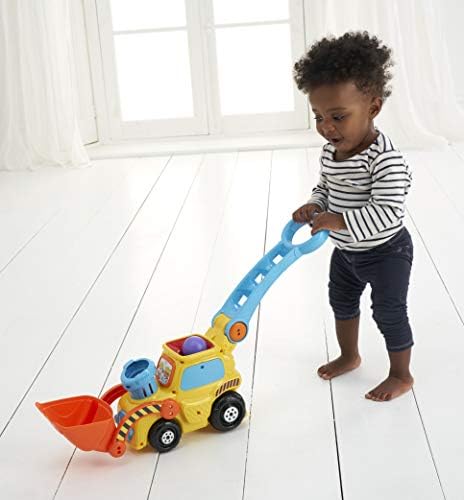 VTech POP and Drop Digger| Educational Push Along Digger for Toddler | Toy Gift for 12 Months to 2 3 Years Boys and Girls, 12.2 x 28 x 22 centimeters