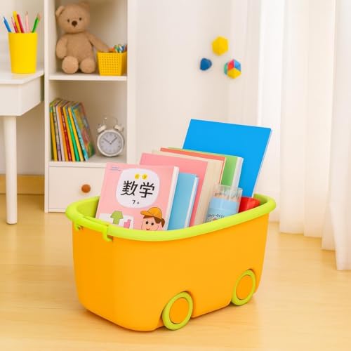 Image of Kodiaq 25 Liters /Toy Storage Organiser /Toy Basket Storage for Kids /Toy Basket Storage Box for Kids Big Size (Pack Of 1 / Stackable /Wheels /Locking Lid & Handle Color may vary)