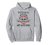death in my metal not in my meals - vegan metalhead felpa con cappuccio