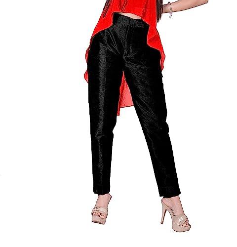 Pantalones de ajuste regular para mujer estilo casual negro L ideal para clases y paseos