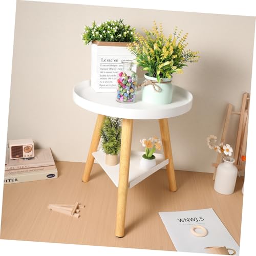 Table d'appoint rangement stable double plateau avec bord surélevé