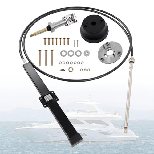 ATRACYPART 15FT Back Mount Steering Cable Kit Marine Rack-and-Pinion Boat Steering System SS14115 Compatible with Seastar/Teleflex Back Mount Rack Steering