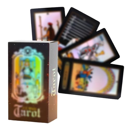 JAWUZ 78 Cartas del Tarot con Guía, Cartas Holográficas de