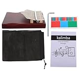 POPETPOP Kalimba Daumenklavier 17 ton Daumenklavier aus Mahagoni mit Stimmhammer Tragbar Ergonomisch für Anfänger und Musikliebhaber