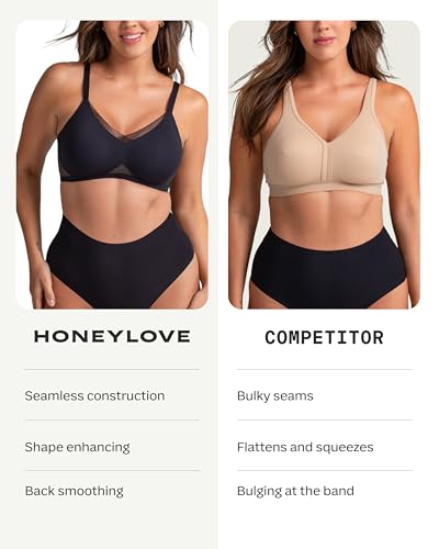 HONEYLOVE Bras for Women, LiftWear Crossover Bra - Sand - M - Thumbnail 4