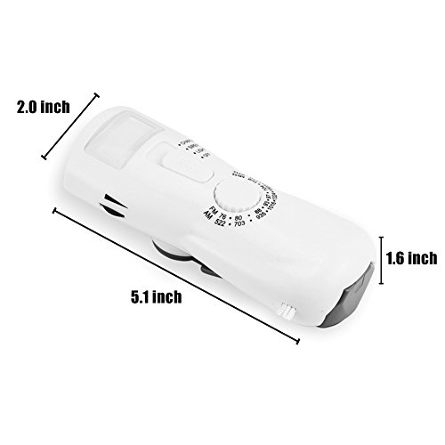 Mini draagbare radio voor noodgevallen met zaklamp, kompas en handslinger. Handslinger Dynamo voeding AM/FM-radio voor kamperen, reizen, wandelen enz. - Image 8