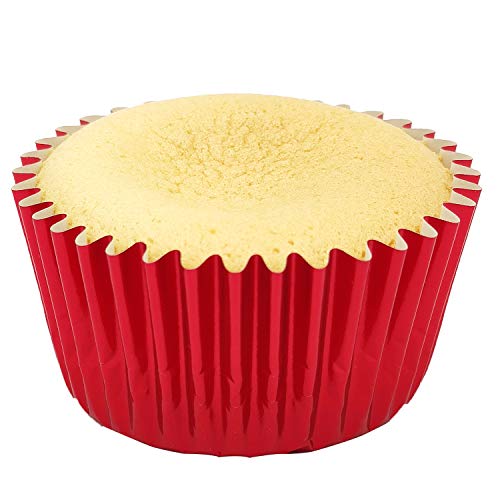 Image of Standard Red Foil Cupcake Liners Muffin Baking Cups for Party and More, 100-Count
