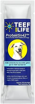 Protektin42 Plant-Derived Dental Water Additive for Dogs, Daily Dental Care, Clinically-Proven Formula Naturally Fights Plaque and Tartar, Refill Packet with 30 Servings
