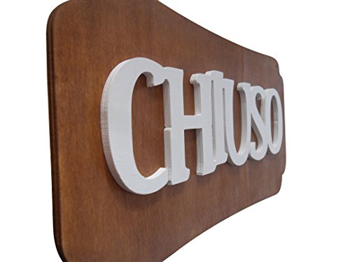 Targa in Legno Double Face Aperto Chiuso. Color