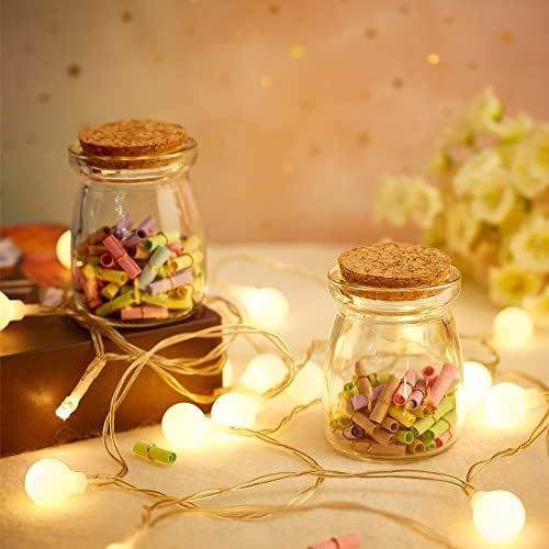BENECREAT 10 Pack Glass Wedding Party Favor Jars with Cork Lids, Label Tags and String for Candy, Spices, Seashell Collection and More