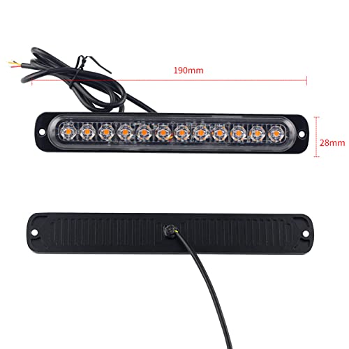 Anki Happigo Ankia 2Pcs Led Side Marker Strobe Warning Lights Grille Lamp Flashing Beacon Blinker Emergency Hazard For Tow Car Truck Trailer Pickup (White) #TOP2