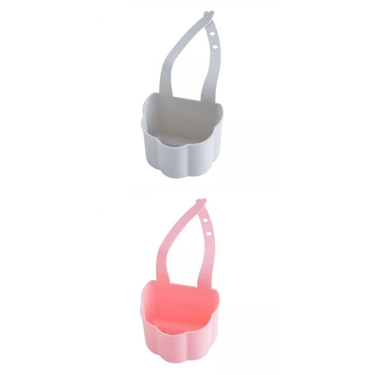 2 Pieces Kitchen Sink Storage Hanging Basket Sink Basket Strainer Gray+Pink-picture-16